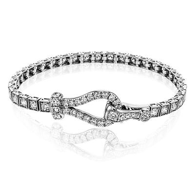 Buckle Bracelet in 18k Gold with Diamonds MB1734-A WHITE 18K X