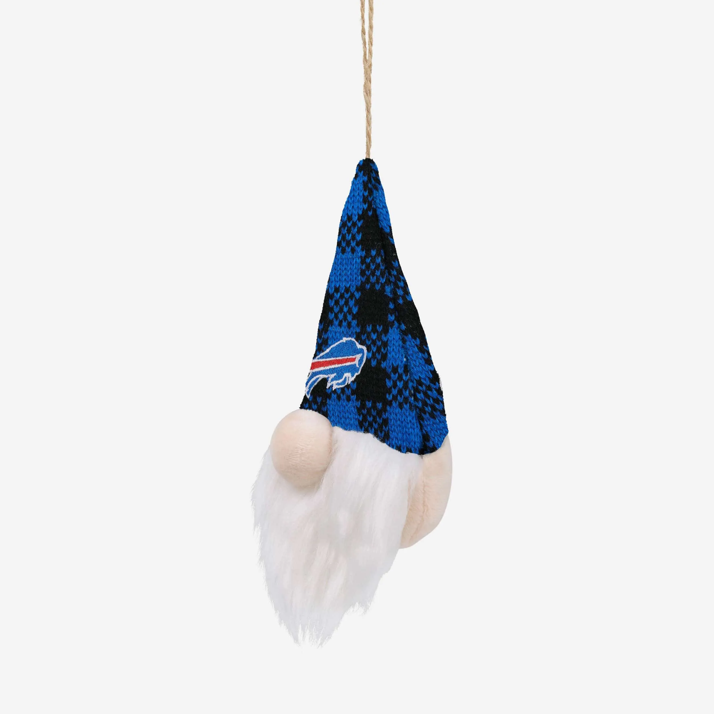 Buffalo Bills Plaid Hat Plush Gnome Ornament
