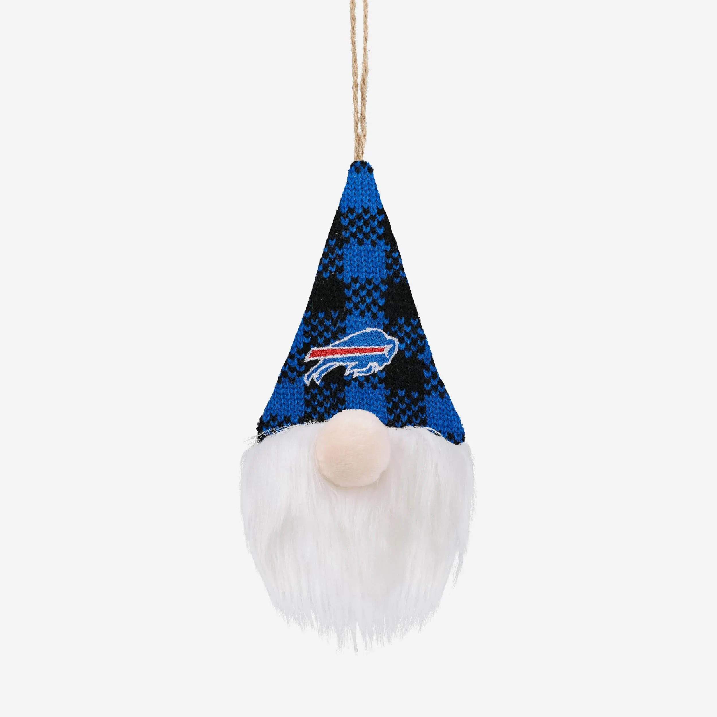 Buffalo Bills Plaid Hat Plush Gnome Ornament