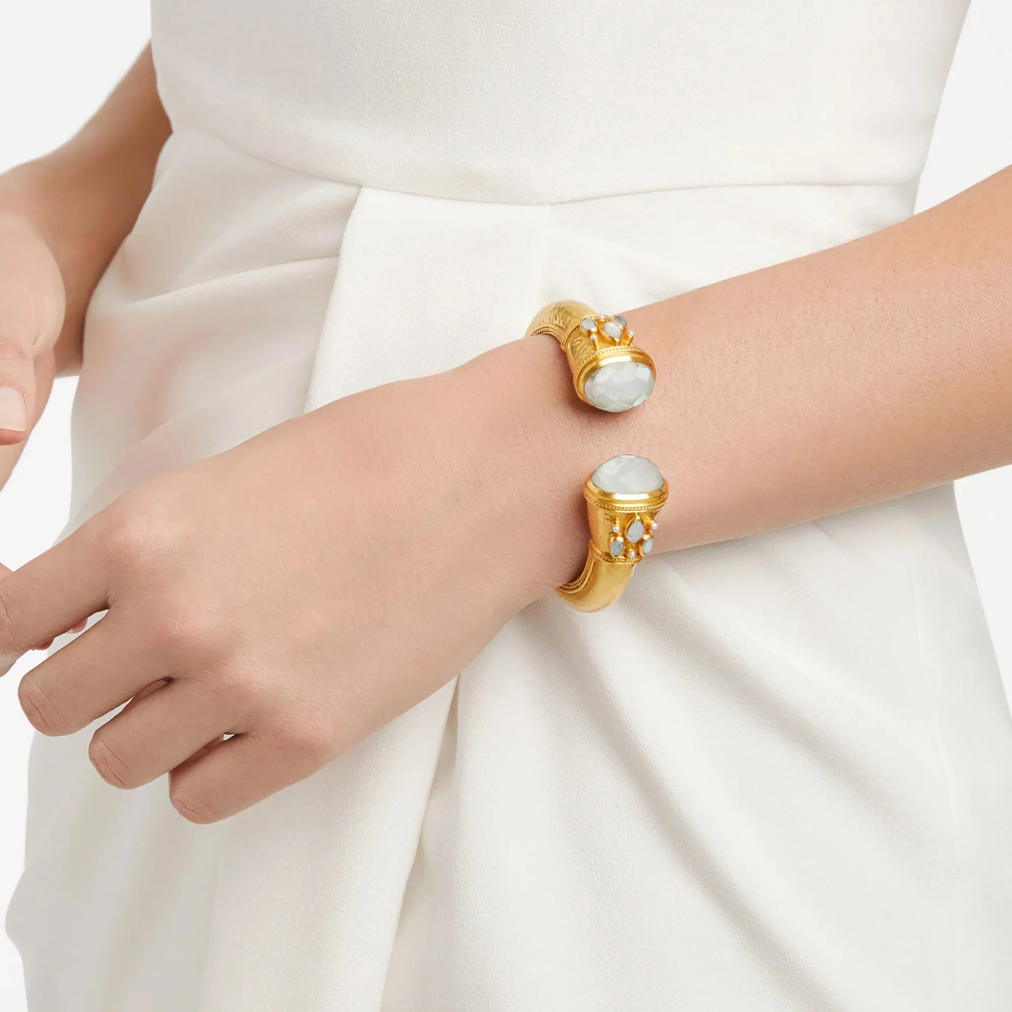Cannes Cuff - Iridescent Clear Crystal