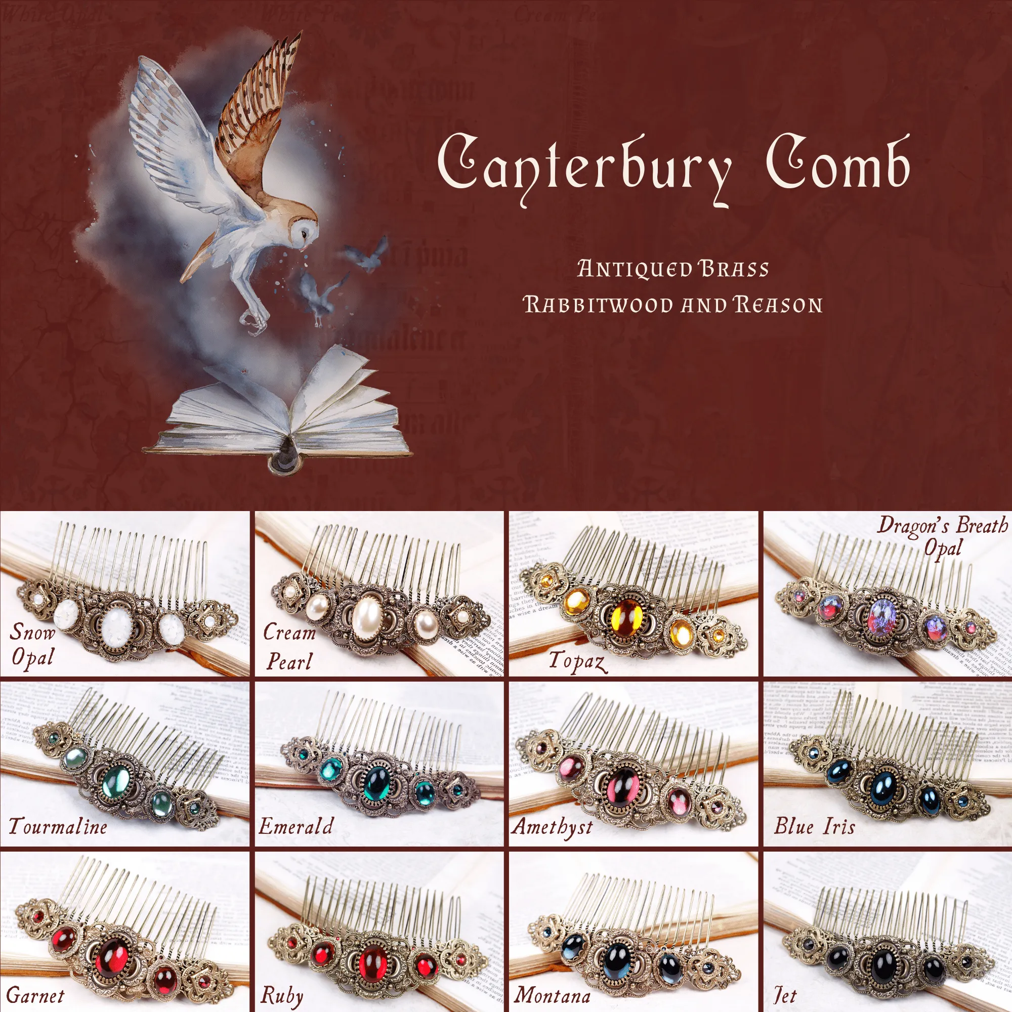 Canterbury Comb - Antiqued Brass