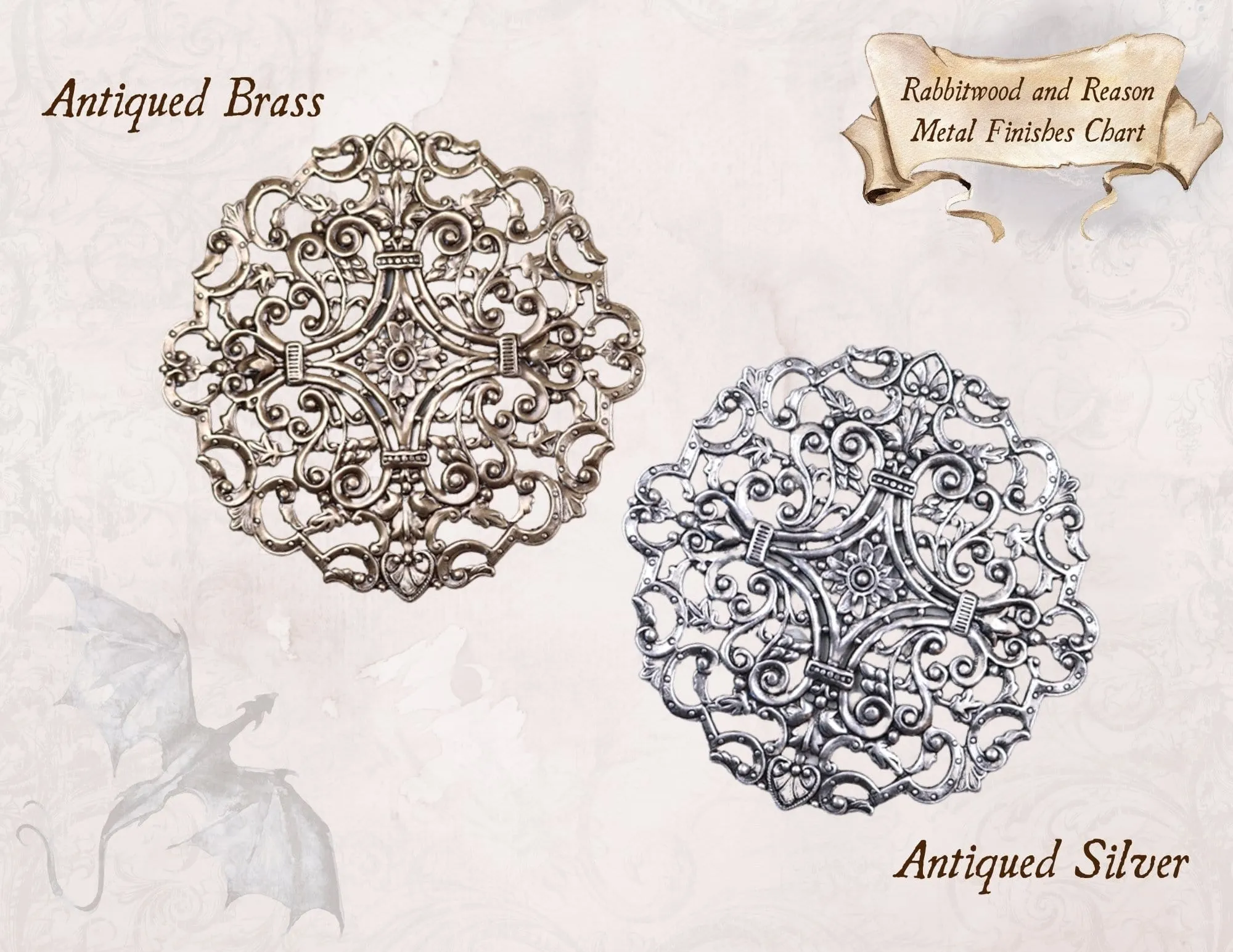 Canterbury Comb - Antiqued Silver