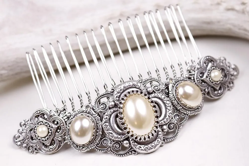 Canterbury Comb - Antiqued Silver