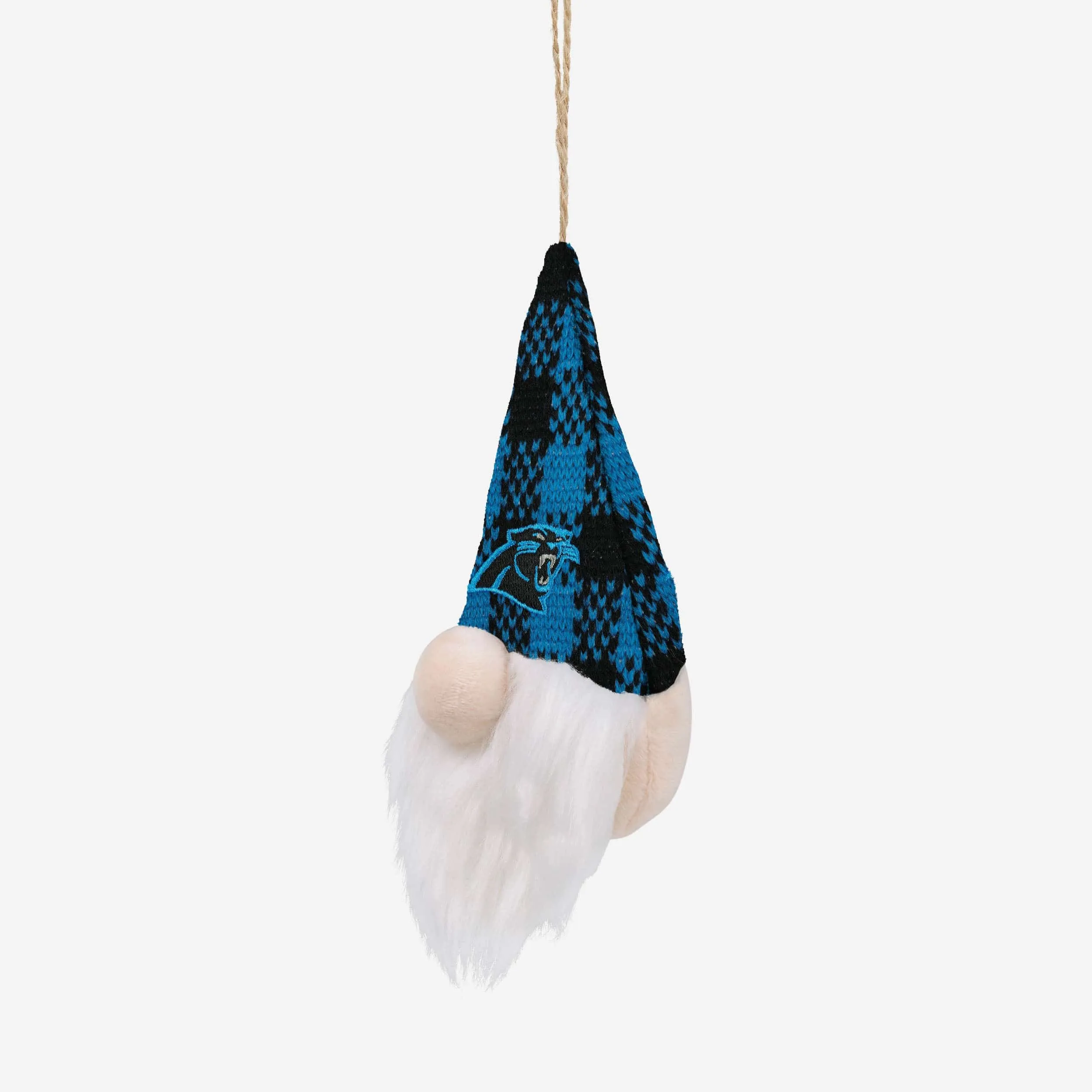 Carolina Panthers Plaid Hat Plush Gnome Ornament
