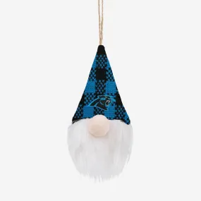 Carolina Panthers Plaid Hat Plush Gnome Ornament