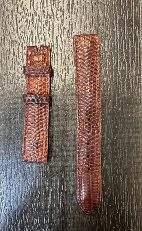 Cartier Brown Padded Stitched Lizard Watch Strap - $750 APR w/ CoA!