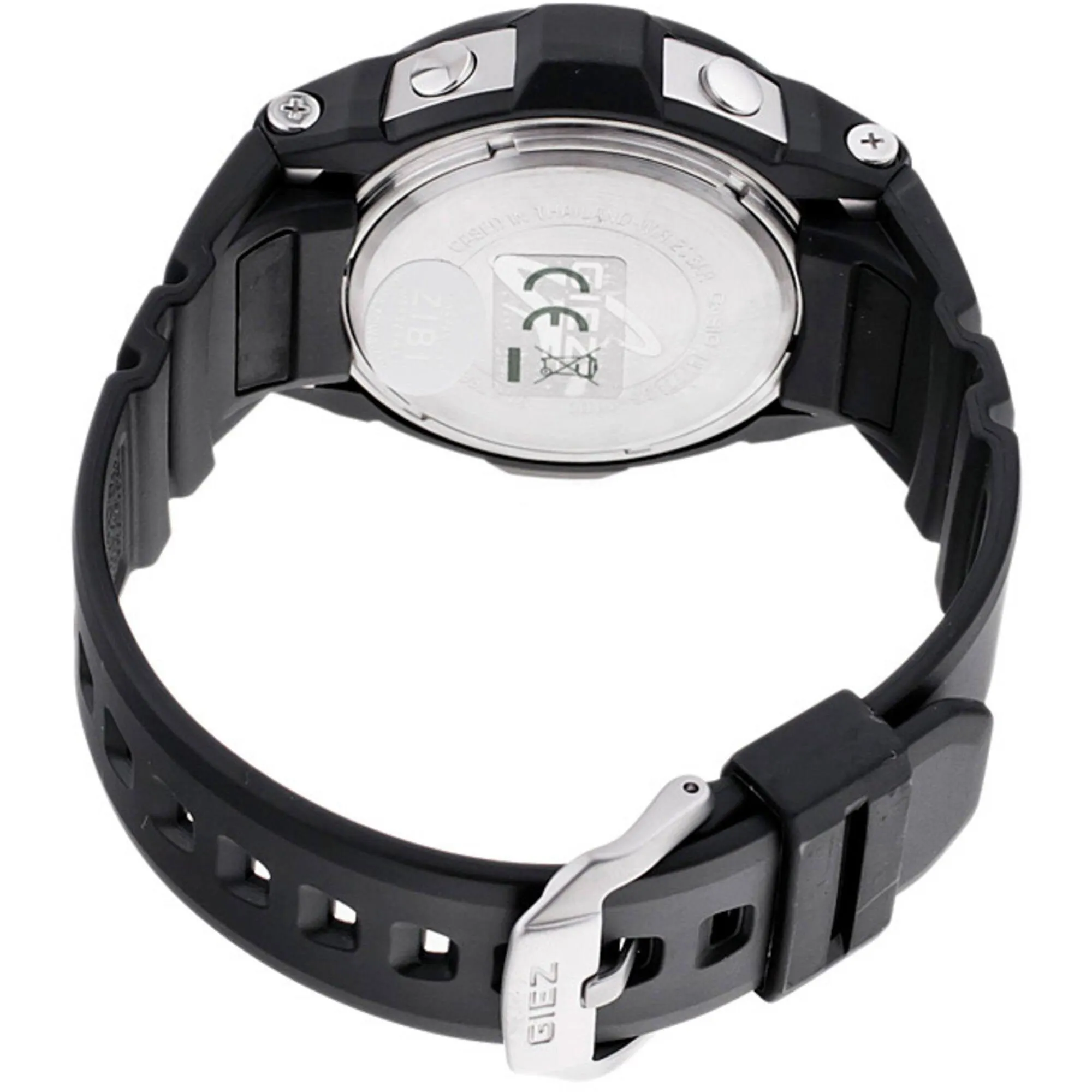 Casio Men's Chronograph Watch - G-Shock Silver Case Black Resin Strap | GS-1100-1A