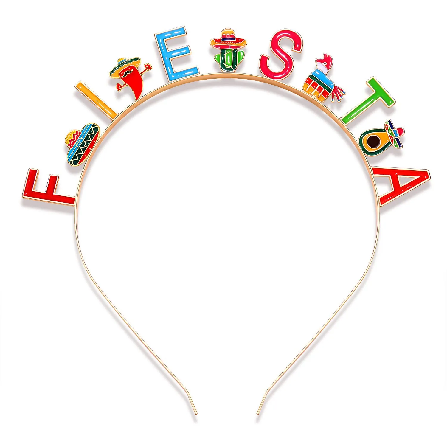 CEALXHENY Cinco De Mayo Headbands for Women, Mexican Fiesta Hairbands, Colorful Sombrero Chili Cactus Headband Mexican Hair Accessory (Pattern A)