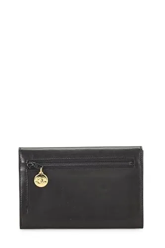 Chanel,  Black Lambskin Timeless 'CC' Compact Wallet, Black