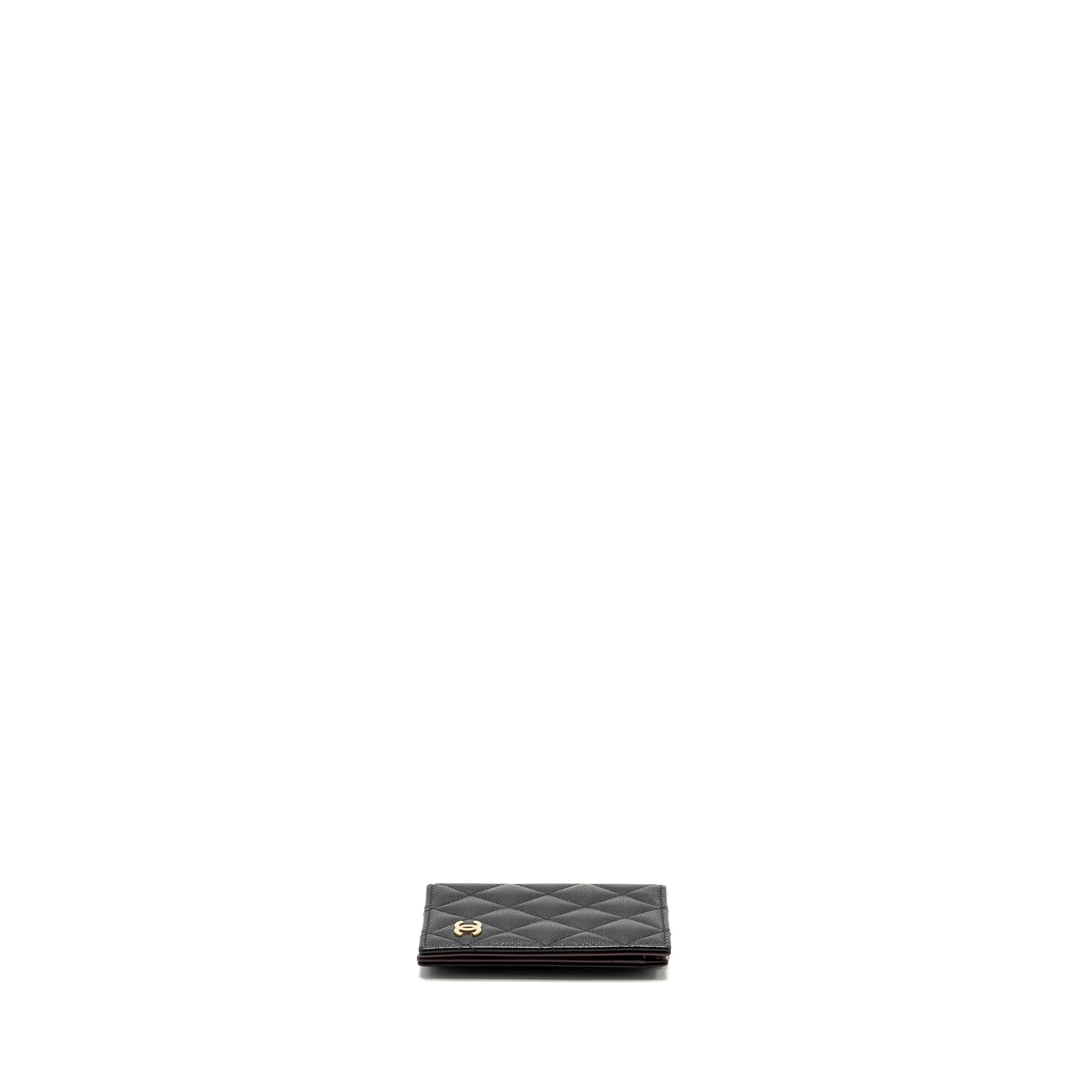 Chanel Compact Card Holder Caviar Black LGHW