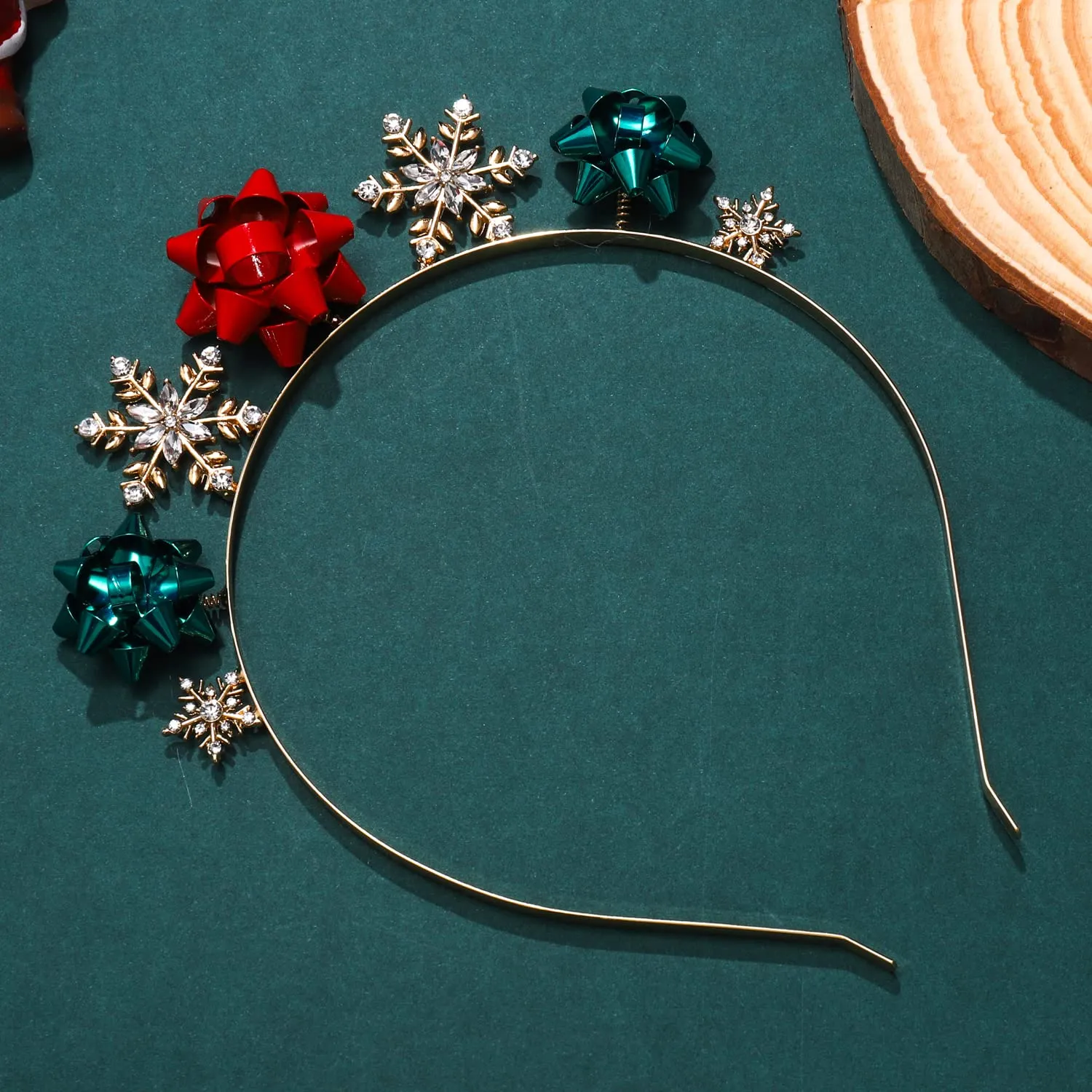 Christmas Headbands for Women Sparkly Snowflake Hairband Winter Snowflakes Tiara Head Bands Hair Hoop Headpiece Accessories Christmas Holiday Party Favors Gifts (snowflake bow headband)