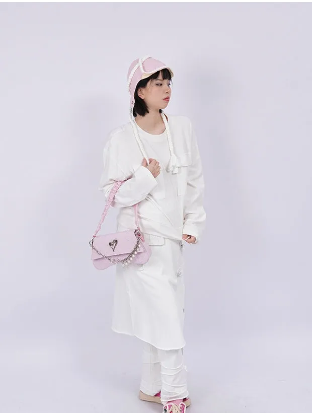 Compact 2way Drawstring Heart Bag