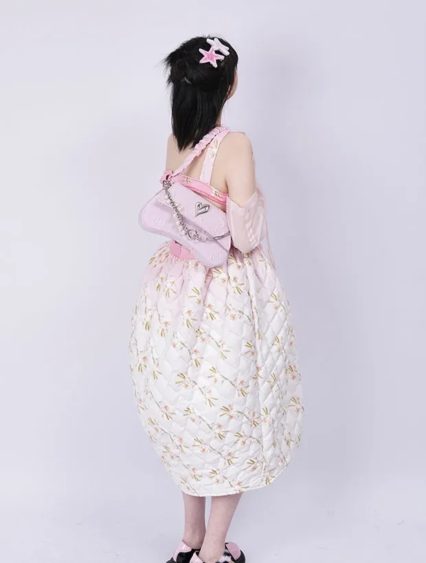 Compact 2way Drawstring Heart Bag