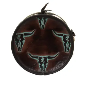 CRT09 - Turquoise Longhorn Circle Tote