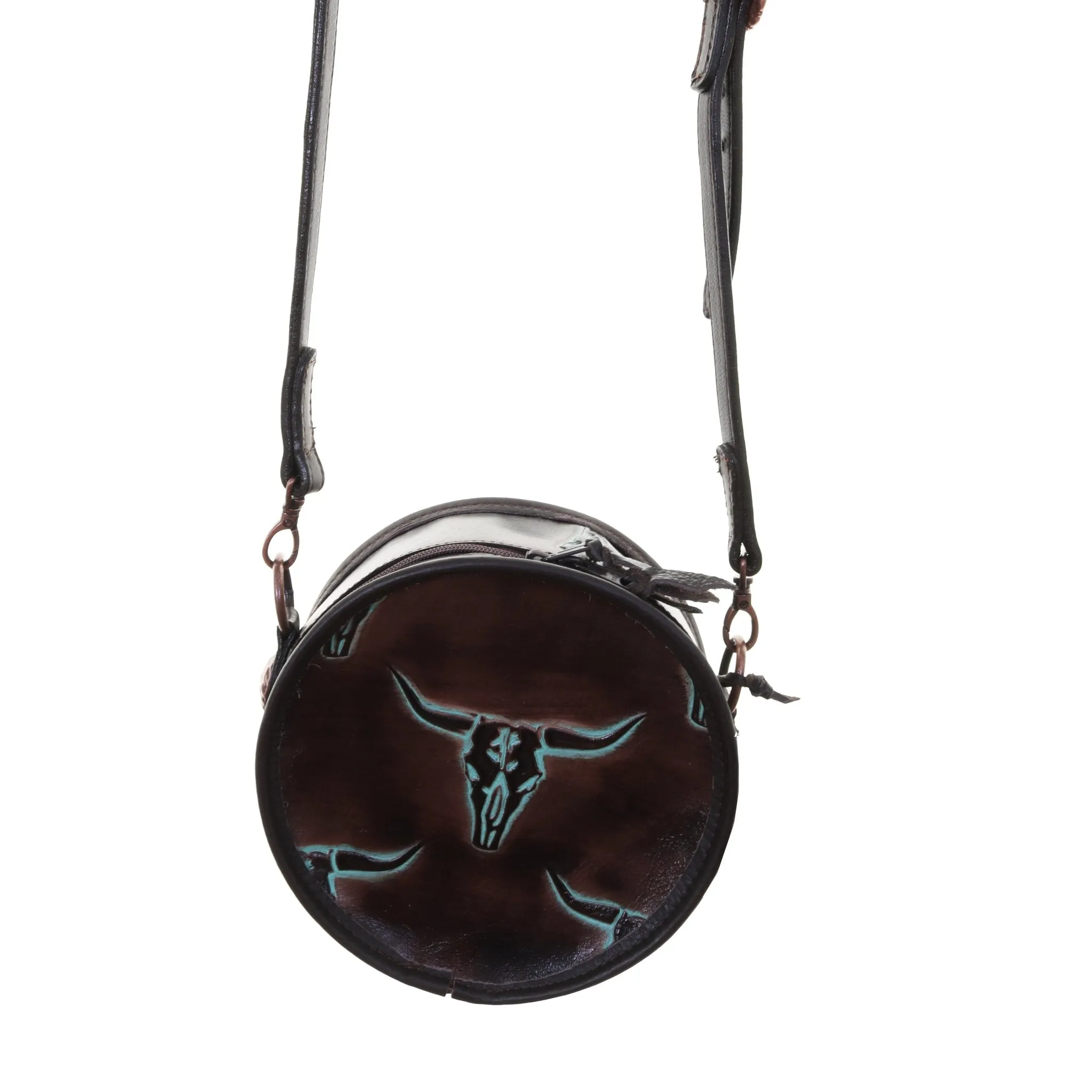 CRT09 - Turquoise Longhorn Circle Tote