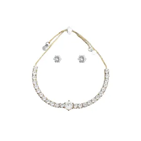 Danecraft Cubic Zirconia Tennis Bracelet & Earrings Set
