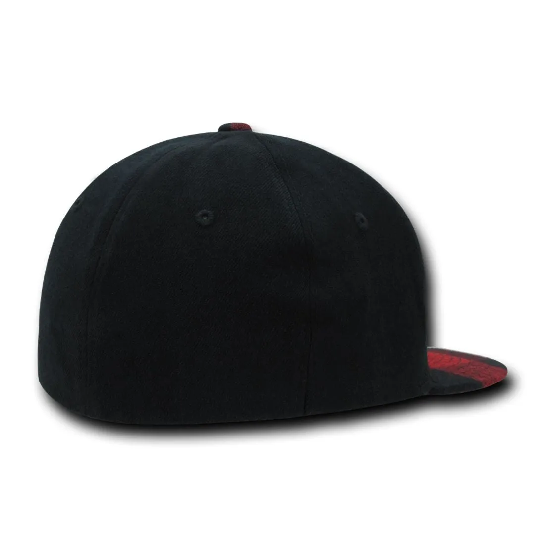 Decky 903 Buffalo Plaid Flex Snapback Hats High Crown 6 Panel Flat Bill Caps