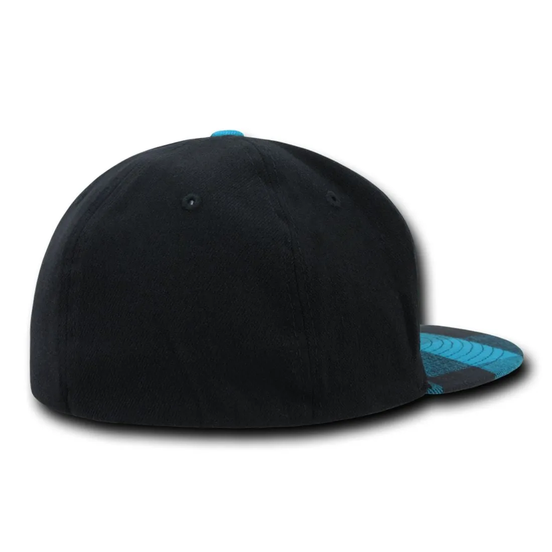 Decky 903 Buffalo Plaid Flex Snapback Hats High Crown 6 Panel Flat Bill Caps