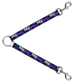 Dog Leash Splitter - Crown Princess Oval Black/Turquoise