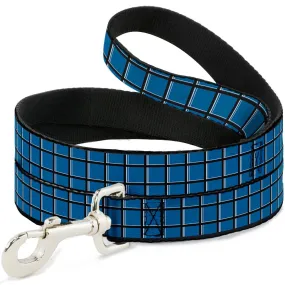 Dog Leash - Wire Grid Turquoise/Gray/White