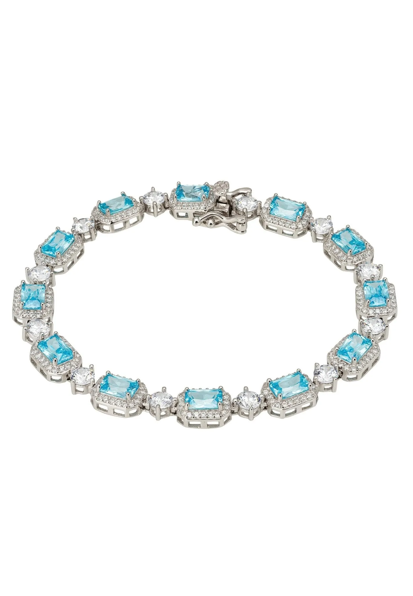 Elena Gemstone Bracelet in Silver with Blue Topaz
