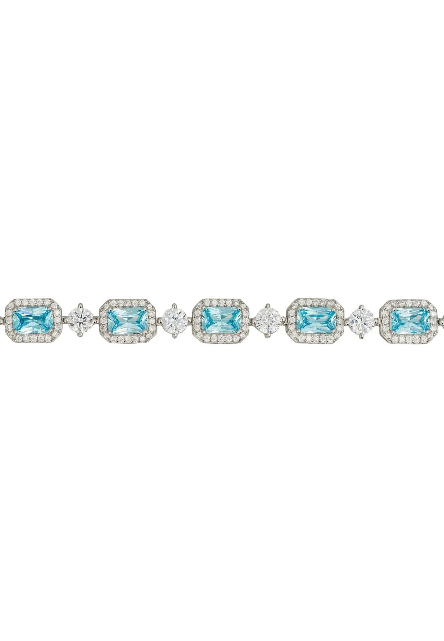 Elena Gemstone Bracelet in Silver with Blue Topaz