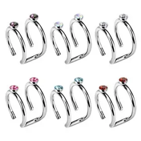 Fake Cartilage Ring Double CZ