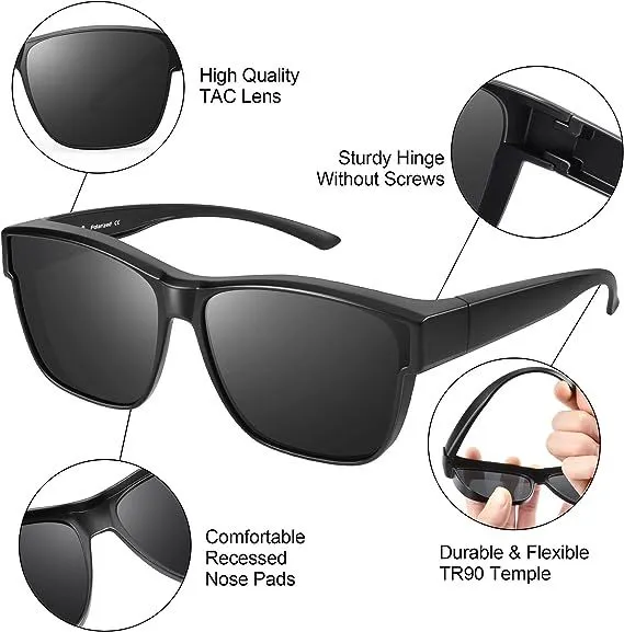 Fit Over Glasses Sunglasses For Men & Women Polarized Lens 100% UV Protection