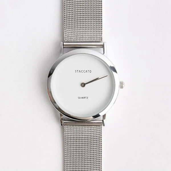 FLAGSHIP - Dress-Up Metal Wrist Watch - Silver