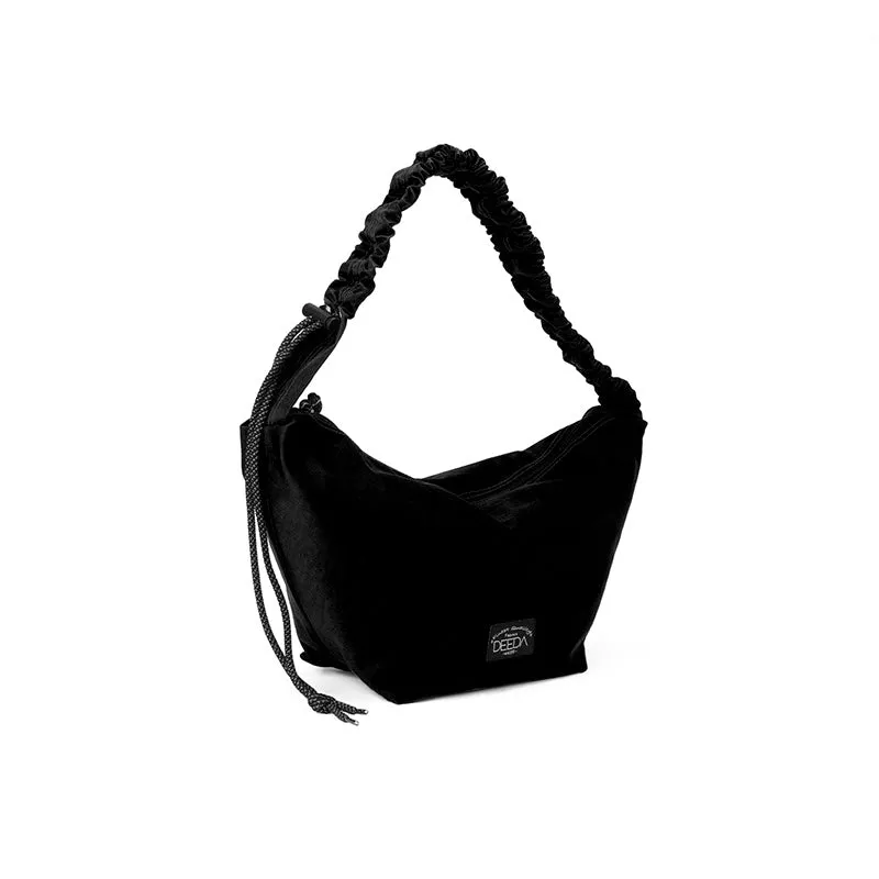 FRILLY HOBO BAG - BLACK
