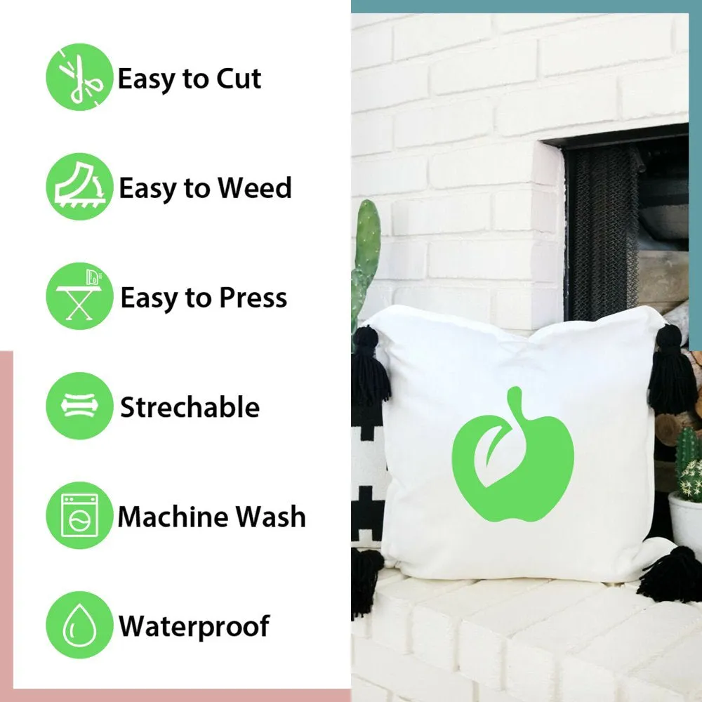 Fruit Green HTV Heat Transfer Vinyl Roll- 12" X 12FT Fruit Green HTV Vinyl for Shirts - Easy to Cut & Weed Iron on Vinyl for Clothes(Fruit Green)