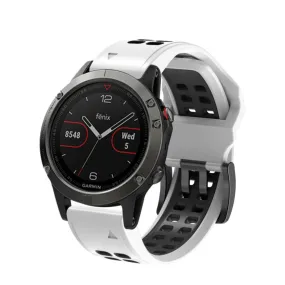 Garmin Quatix 6x Solar replacement silicone band dual color (wrist circumference: 180-220mm) - White / Black