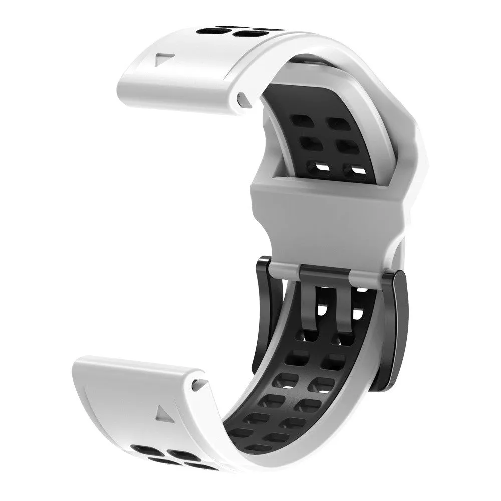 Garmin Quatix 6x Solar replacement silicone band dual color (wrist circumference: 180-220mm) - White / Black