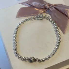 Genuine Pandora Beaded Pave Bracelet 19cm