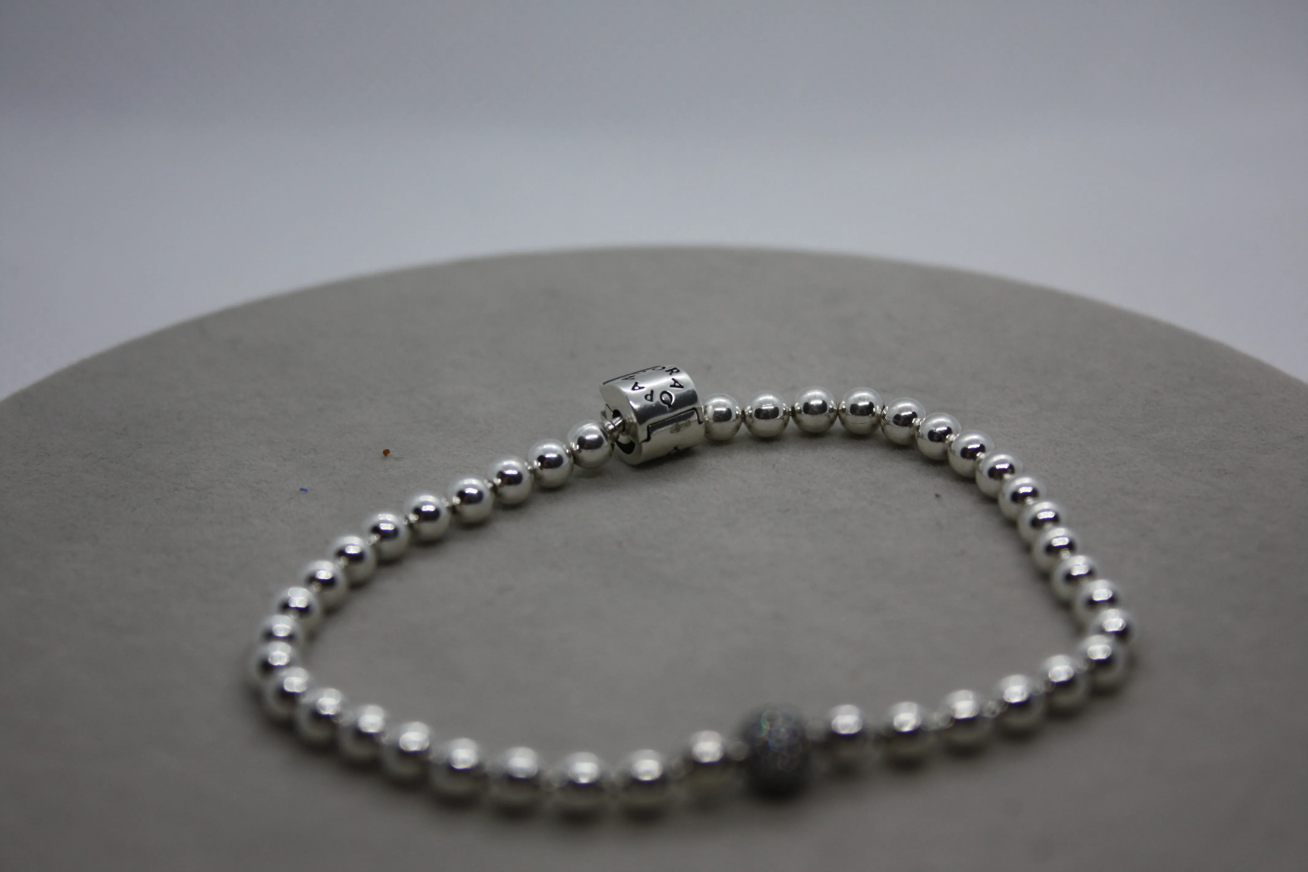 Genuine Pandora Beaded Pave Bracelet 19cm