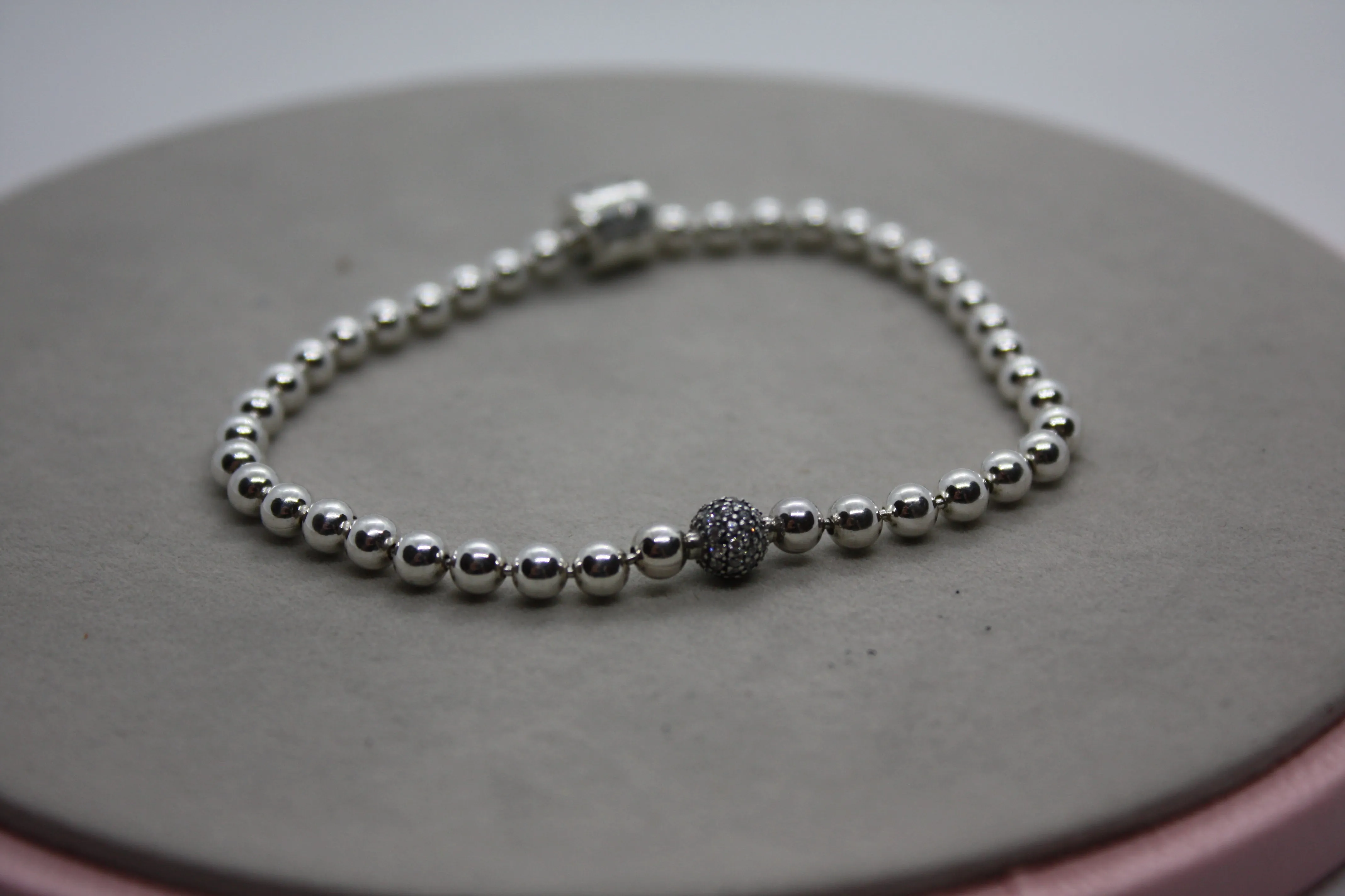 Genuine Pandora Beaded Pave Bracelet 19cm