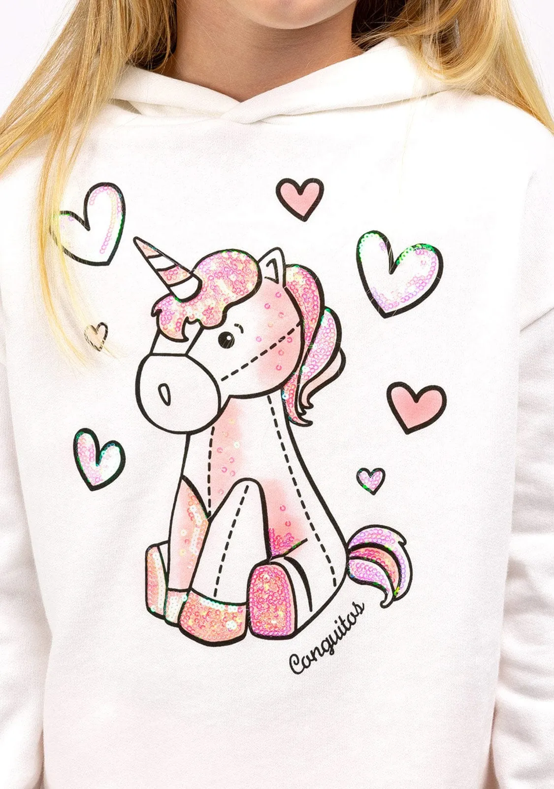 Girl's Teddy Unicorn Hoodie