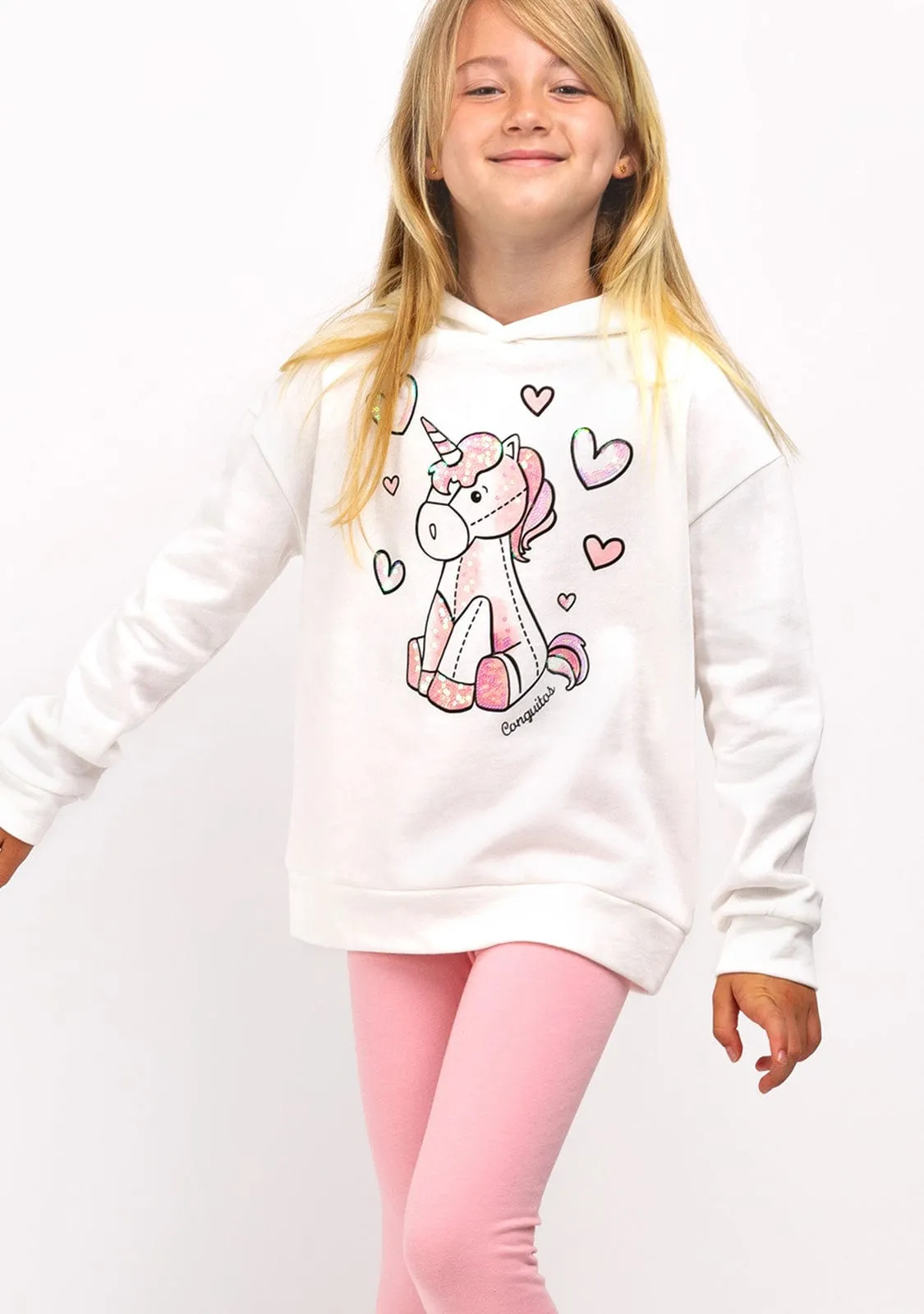 Girl's Teddy Unicorn Hoodie