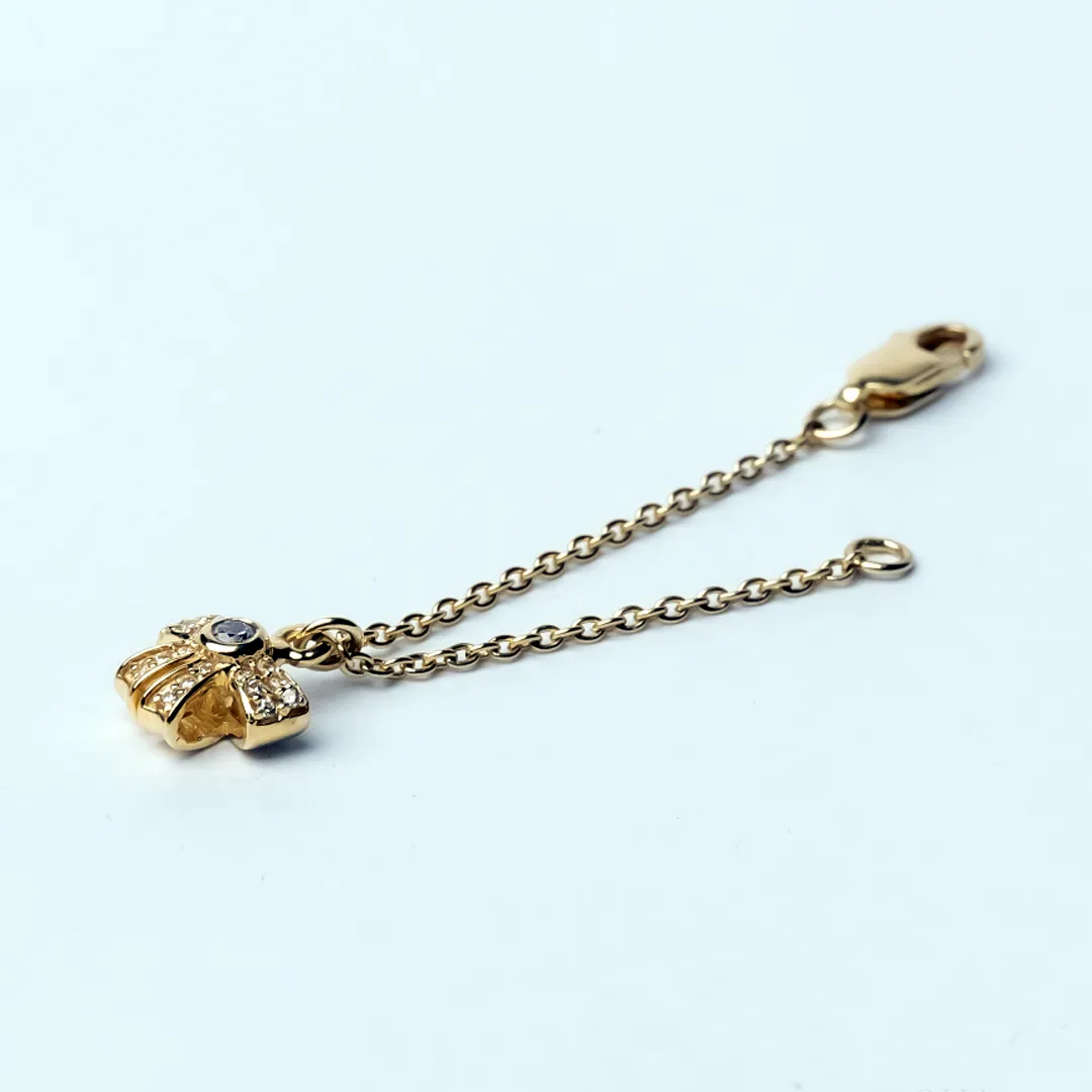 Golden Bow 925 Sterling Silver Watch Charm