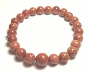 Goldstone Stretchy Beaded Bracelet - 8mm