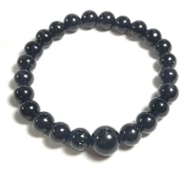 Green Goldstone Stretchy Beaded Bracelet - Wrist Mala Prayer Beads - 8mm