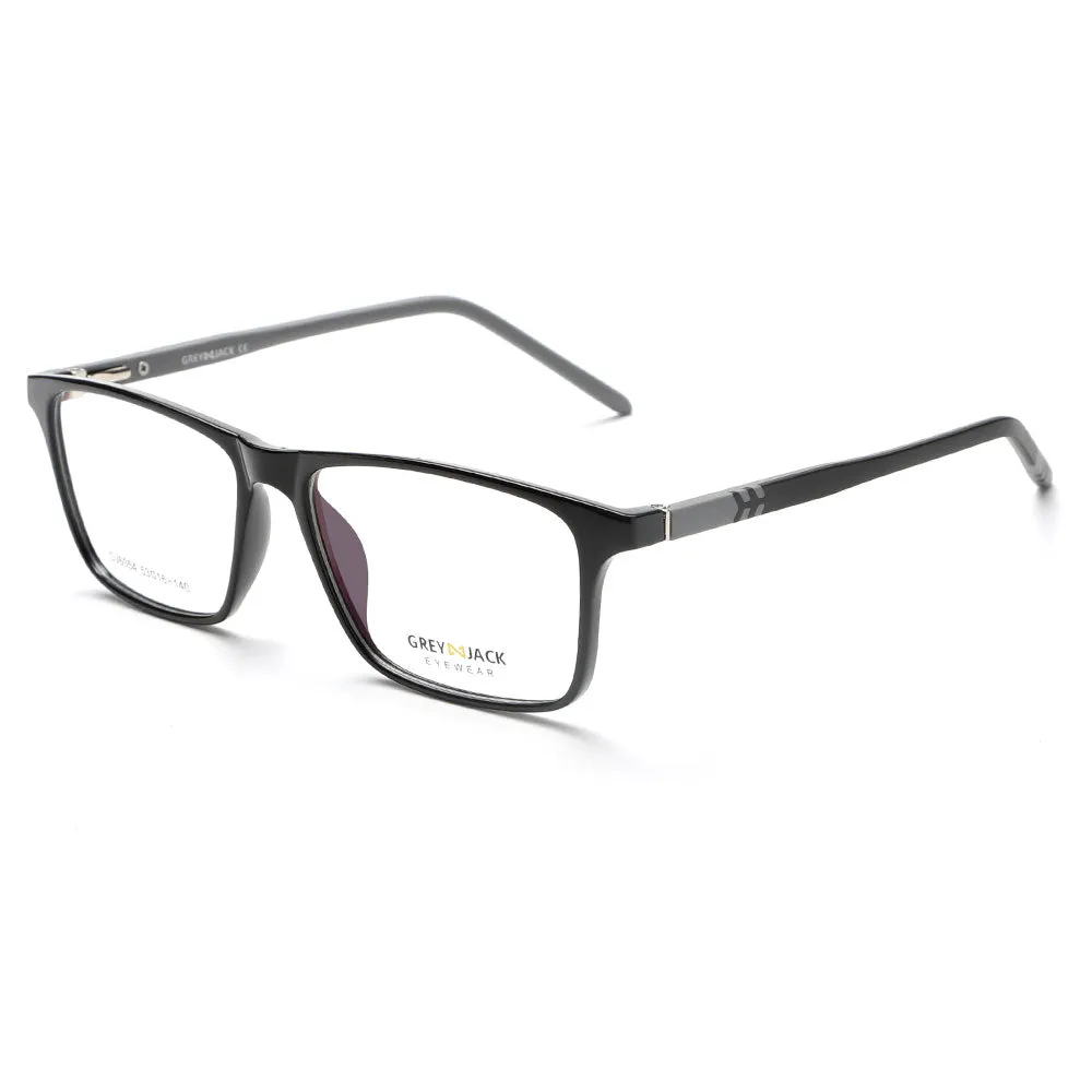 GREY JACK 4PCS Lens 3D Polarized Rectangle Clip on Glasses with Spring Hinge 6054