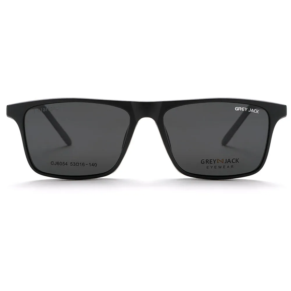 GREY JACK 4PCS Lens 3D Polarized Rectangle Clip on Glasses with Spring Hinge 6054