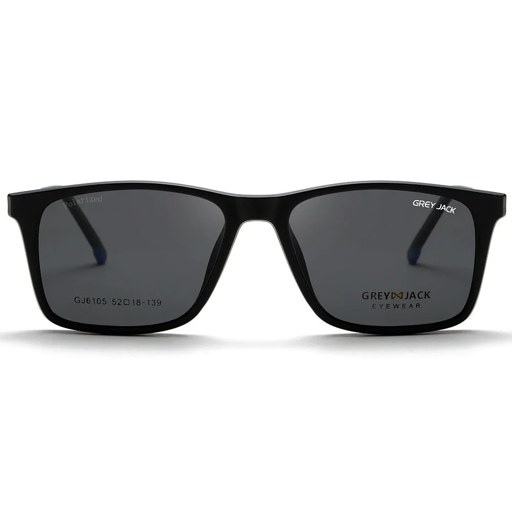 GREY JACK Latest Stylish Rectangle Magnetic Clip On Glasses for Men Women 6105