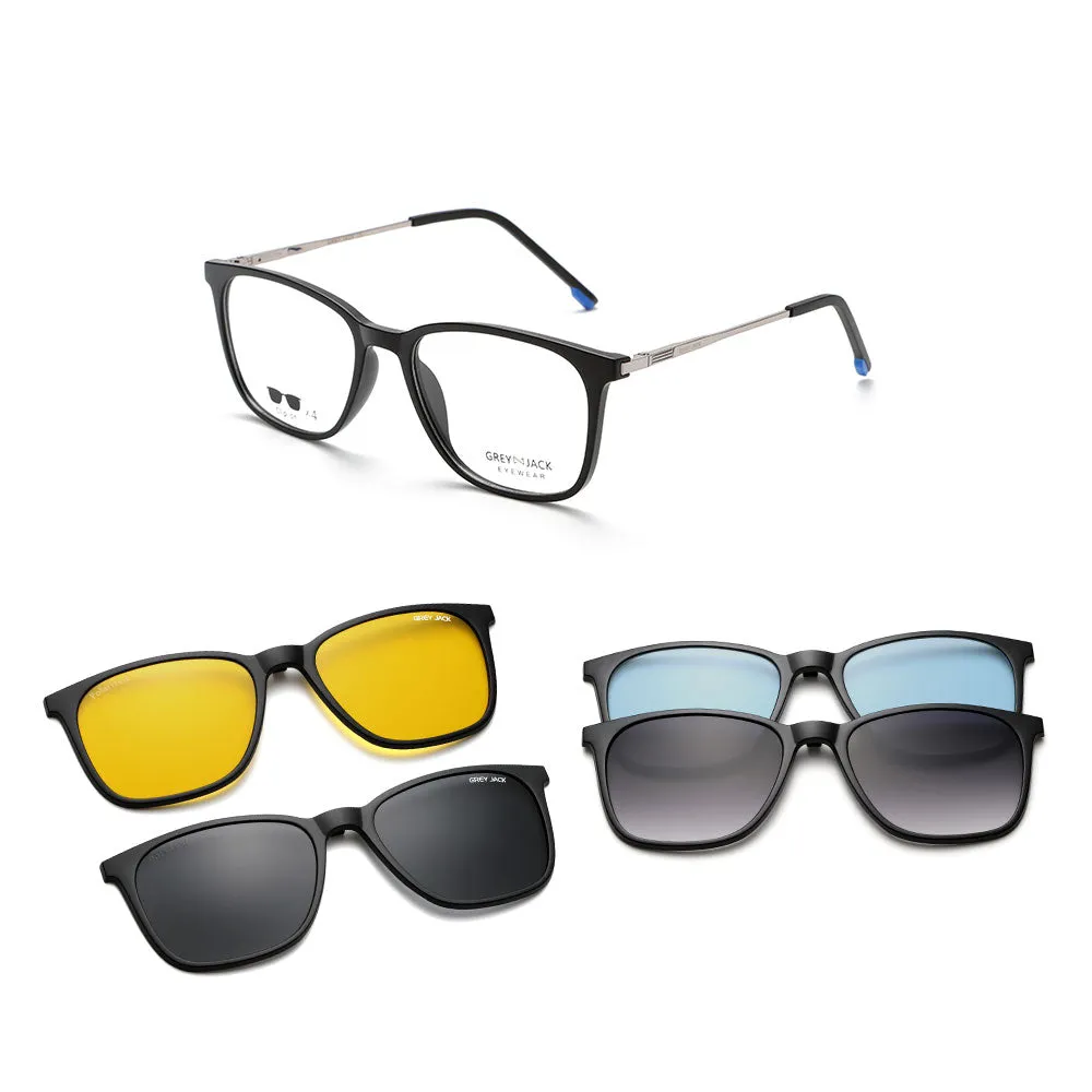 GREY JACK Magnetic Clip On Sunglasses for Myopic Men Women AGJ6071