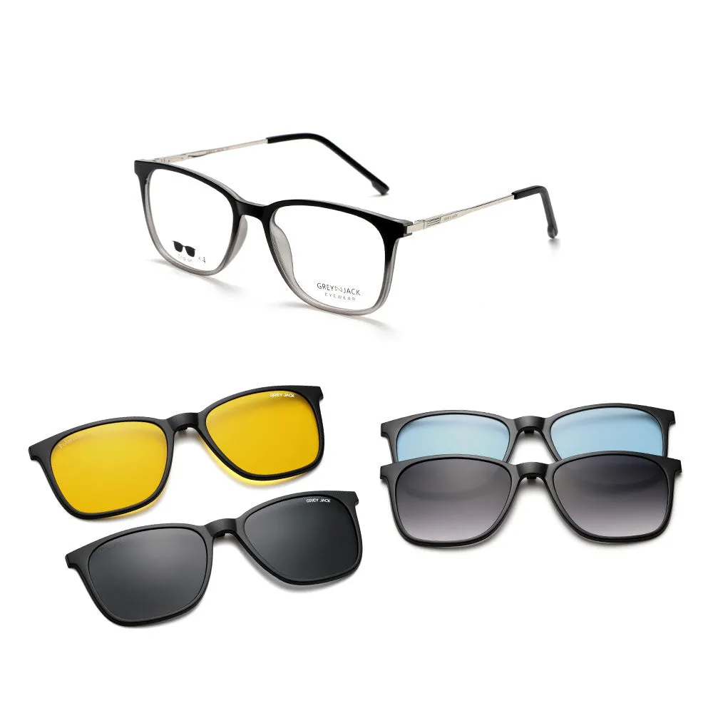 GREY JACK Magnetic Clip On Sunglasses for Myopic Men Women AGJ6071