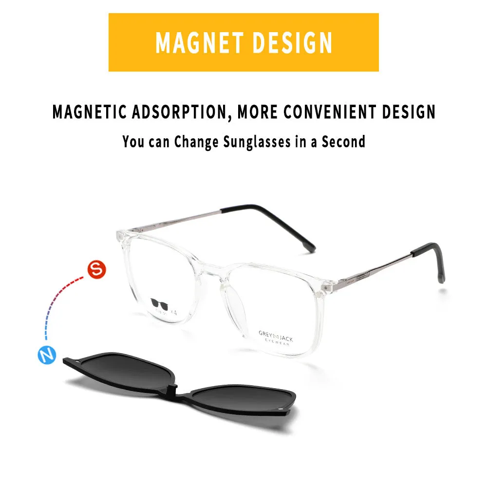 GREY JACK TR90 Clip on Glasses with 4PCS Magnetic Lens AGJ6076