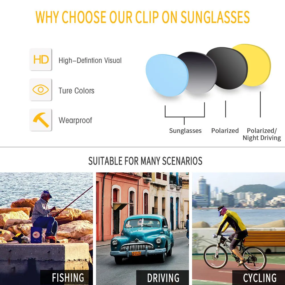 GREY JACK TR90 Clip on Glasses with 4PCS Magnetic Lens AGJ6076