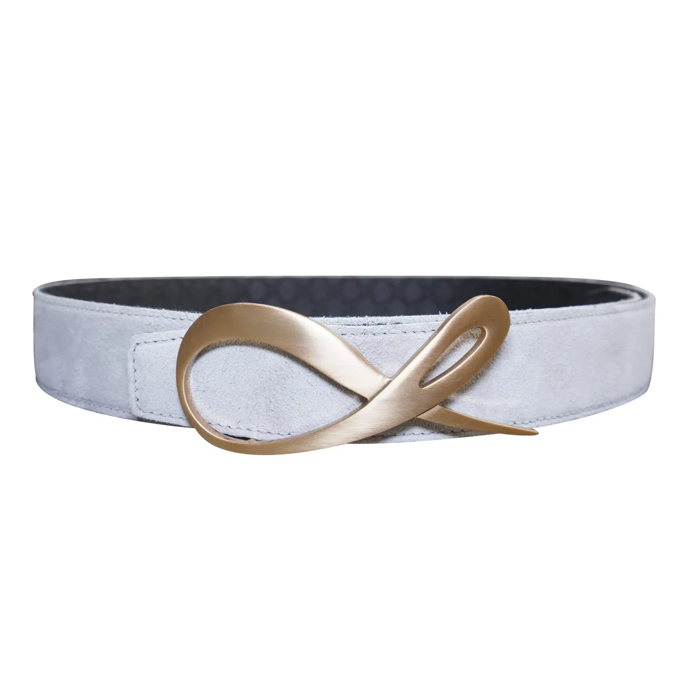 Grigio Logo Suede Yellow Gold Reversible Belt