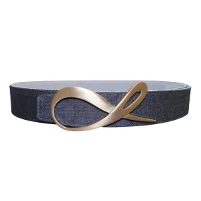 Grigio Logo Suede Yellow Gold Reversible Belt